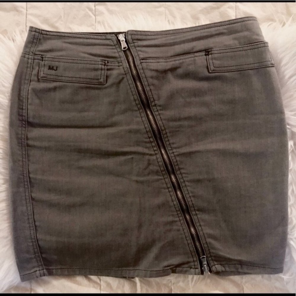Marc By Marc Jacobs Grey Denim Zipper Skirt